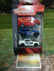 Majorette -Einsatz Fahrzeuge, 3er Set, Feuerwehr, Polizei , neu in OVP, 1:64