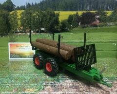 3155-Forstanhänger m.Baumstämmen,geb.sehr guter Zustand,1:32