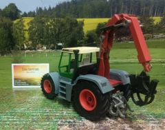 3857-Traktor Fendt Xylon Forsttraktor,geb. guter Zustand,1:32,Fehlteile!