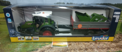 Bruder Fendt Vario 211 mit Frontlader und Bordwandanhänger,1:16,neu in OVP