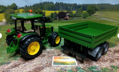 Bruder John Deere 5115 M mit Bordwandanhänger, 1:16, neu in OVP