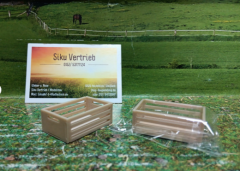 2 Obstkisten, Lagerkisten,neu,Modellbauzubehör, Deko Puppenhaus, ca.:4x2,5x1cm