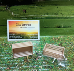 2 Obstkisten, Lagerkisten,neu,Modellbauzubehör, Deko Puppenhaus, ca.:4x2,5x1cm