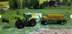 1946 - Claas Frontlader mit Ballengreifer und Anhänger,1:50,neu in OVP