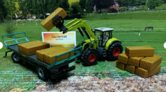 1946 - Claas Frontlader mit Ballengreifer und Anhänger,1:50,neu in OVP