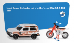 1114-Land Rover Defender mit KTM Motorrad,Neuheit 1/2026,Siku Blister