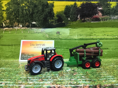 1134-Massey Ferguson mit Forstanhänger,Siku Blister,Neuheit 2/2026