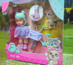 Simba Toys Evi Spielset mit Teddy+Fahrrad,neu in OVP,ca 12cm groß