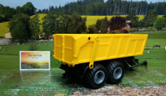 6780 -Joskin Tandem-Achs-Anhänger, gelb,Siku Control,1:32,neu in OVP