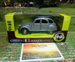 Welly Classix Citroen 2CV,silber 1:24,neu in OVP