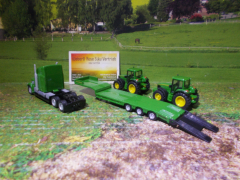 1837 - LKW mit Tieflader und 2  John Deere Traktoren,1:87,neu in OVP
