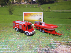 1636 - Unimog Feuerwehr mit Boot,Siku Blister,neu in OVP