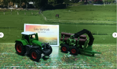 1645 - Traktor mit Forstanhänger,siku Blister, neu in OVP