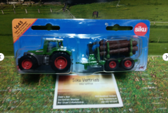 1645 - Traktor mit Forstanhänger,siku Blister, neu in OVP
