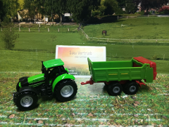 1673 - Deutz mit Universalstreuer,Siku Blister,neu in OVP