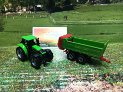 1673 - Deutz mit Universalstreuer,Siku Blister,neu in OVP