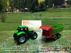 1673 - Deutz mit Universalstreuer,Siku Blister,neu in OVP
