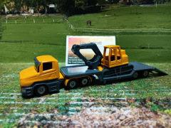 1611 - Tieflader mit Bagger,neu in OVP,Siku Blister