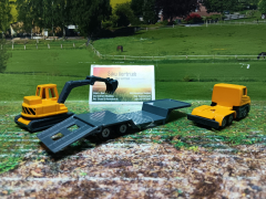 1611 - Tieflader mit Bagger,neu in OVP,Siku Blister