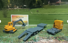 1611 - Tieflader mit Bagger,neu in OVP,Siku Blister