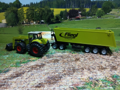1949 - Claas Traktor mit Frontlader mit Dolly und Fliegt Anhänger,1:50,neu in OVP