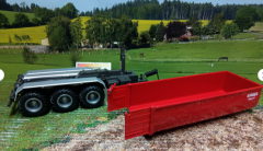 6786 - 3-Achs-Hakenliftfahrgestell mit Mulde,1:32,neu in OVP