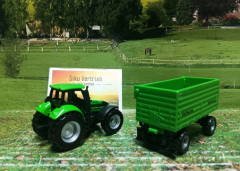 1606 - Deutz Fahr mit Fortuna 2-Achs Anhänger,Siku Blister,neu in OVP