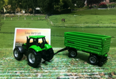 1606 - Deutz Fahr mit Fortuna 2-Achs Anhänger,Siku Blister,neu in OVP